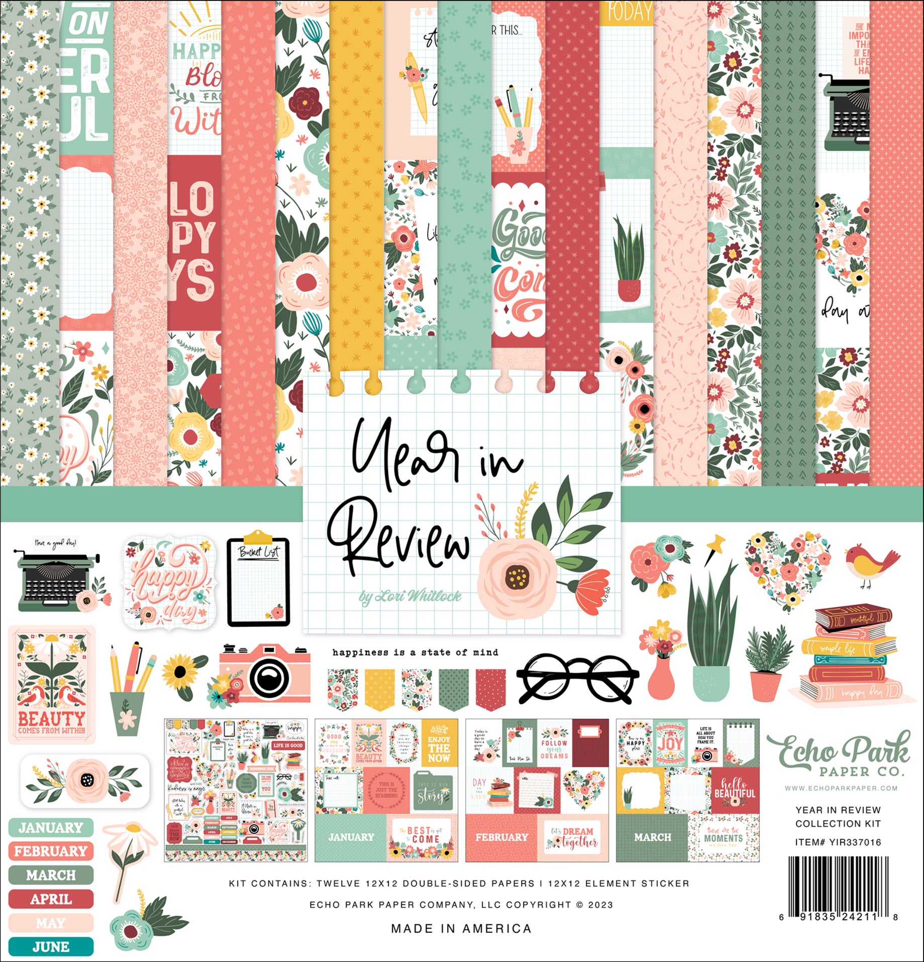 Year In Review Collection 12 x 12 Scrapbook Page Kit by Echo Park Paper