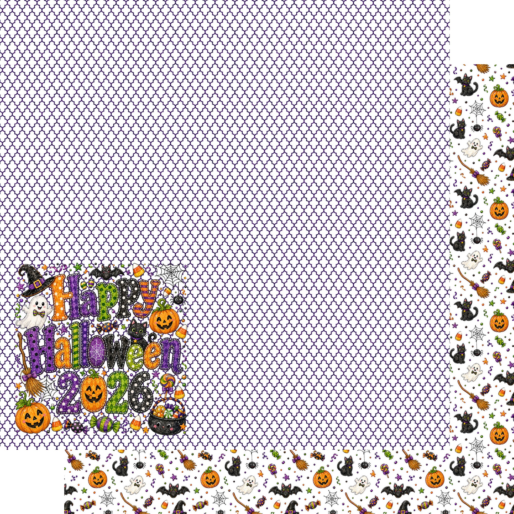 Yearly Holidays 2026 Collection Happy Halloween 12 x 12 Double-Sided Scrapbook Paper by SSC Designs