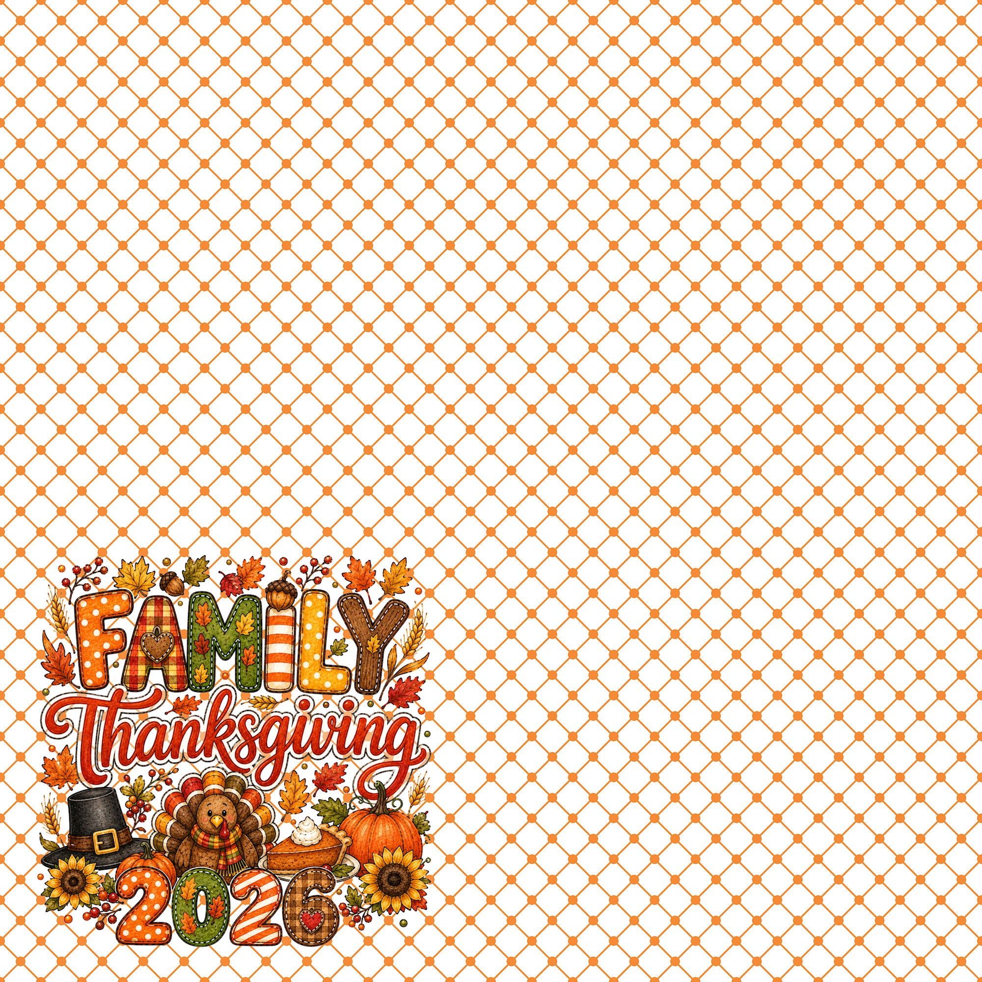 Yearly Holidays 2026 Collection Happy Thanksgiving 12 x 12 Double-Sided Scrapbook Paper by SSC Designs