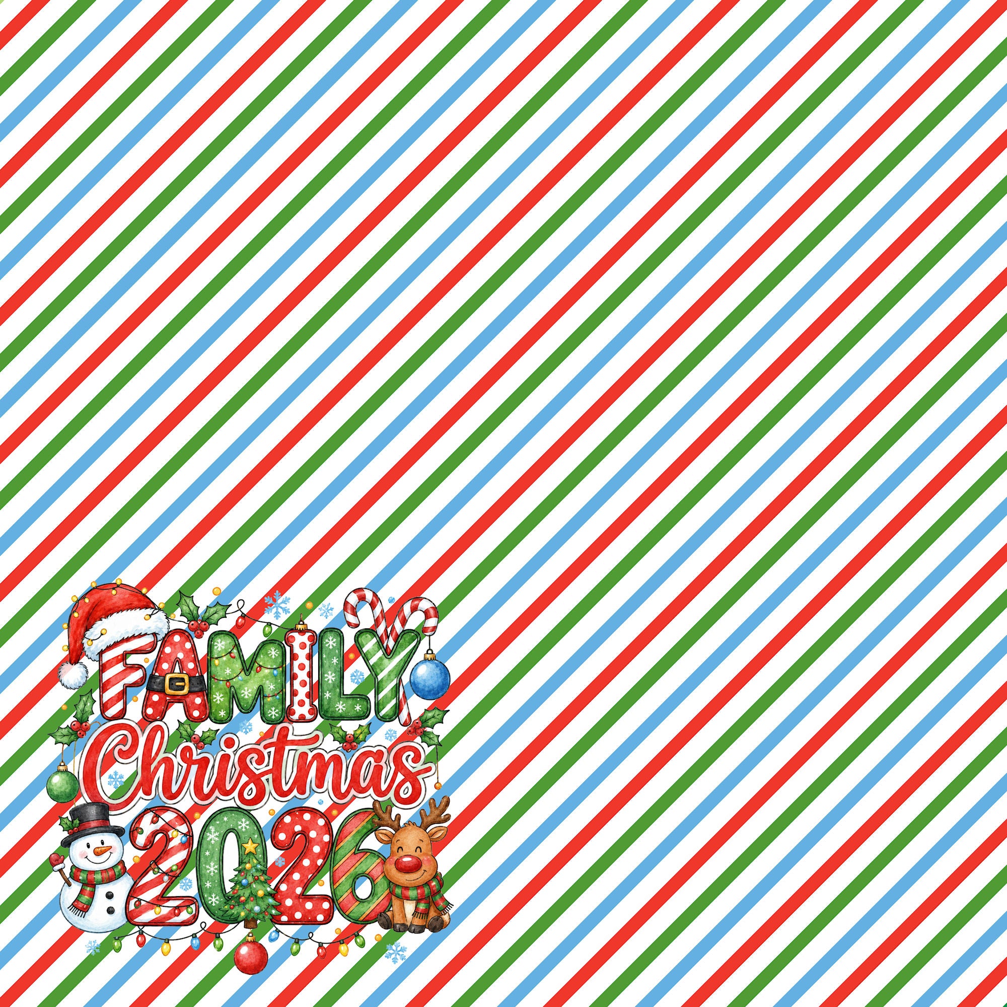 Yearly Holidays 2026 Collection Merry Christmas 12 x 12 Double-Sided Scrapbook Paper by SSC Designs
