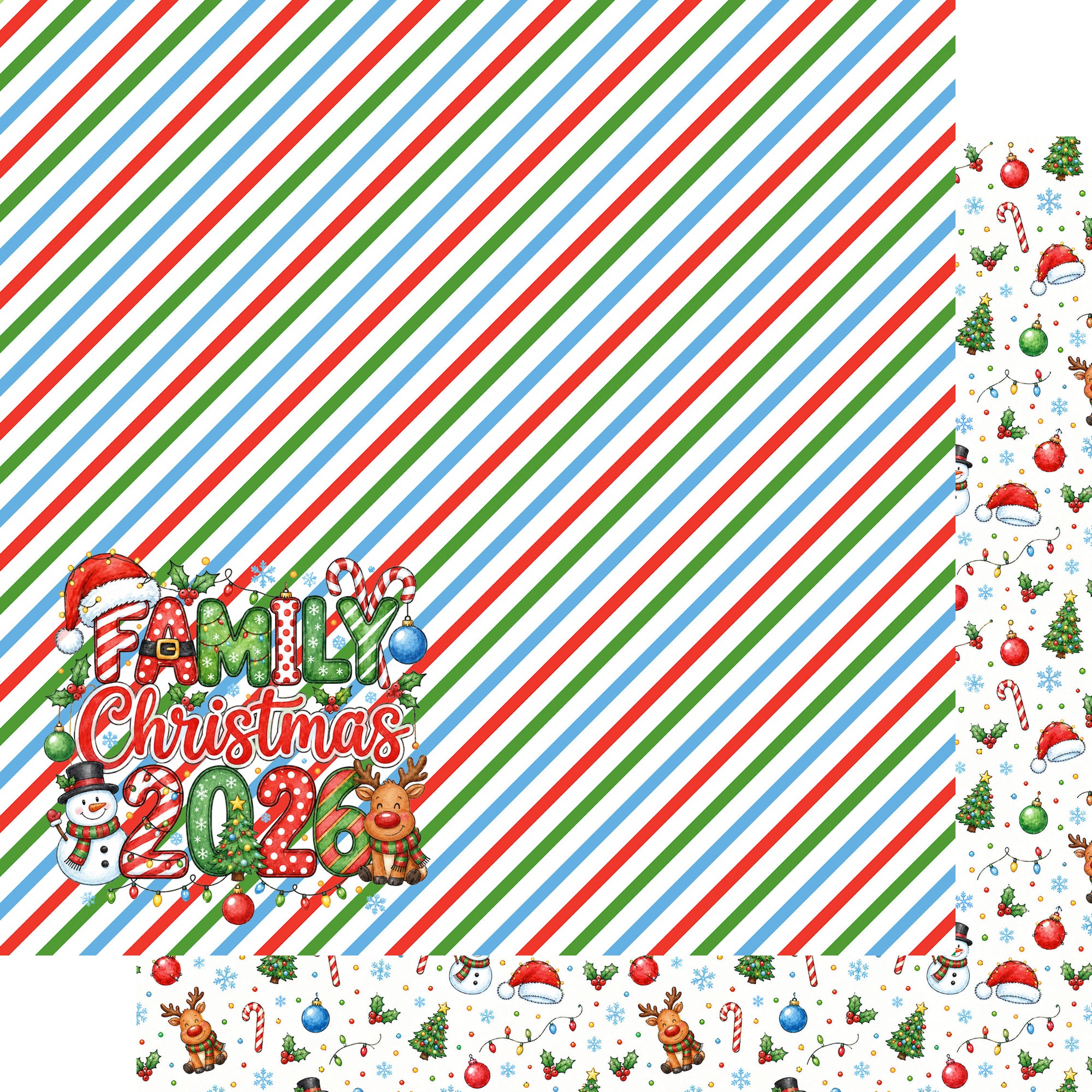 Yearly Holidays 2026 Collection Merry Christmas 12 x 12 Double-Sided Scrapbook Paper by SSC Designs