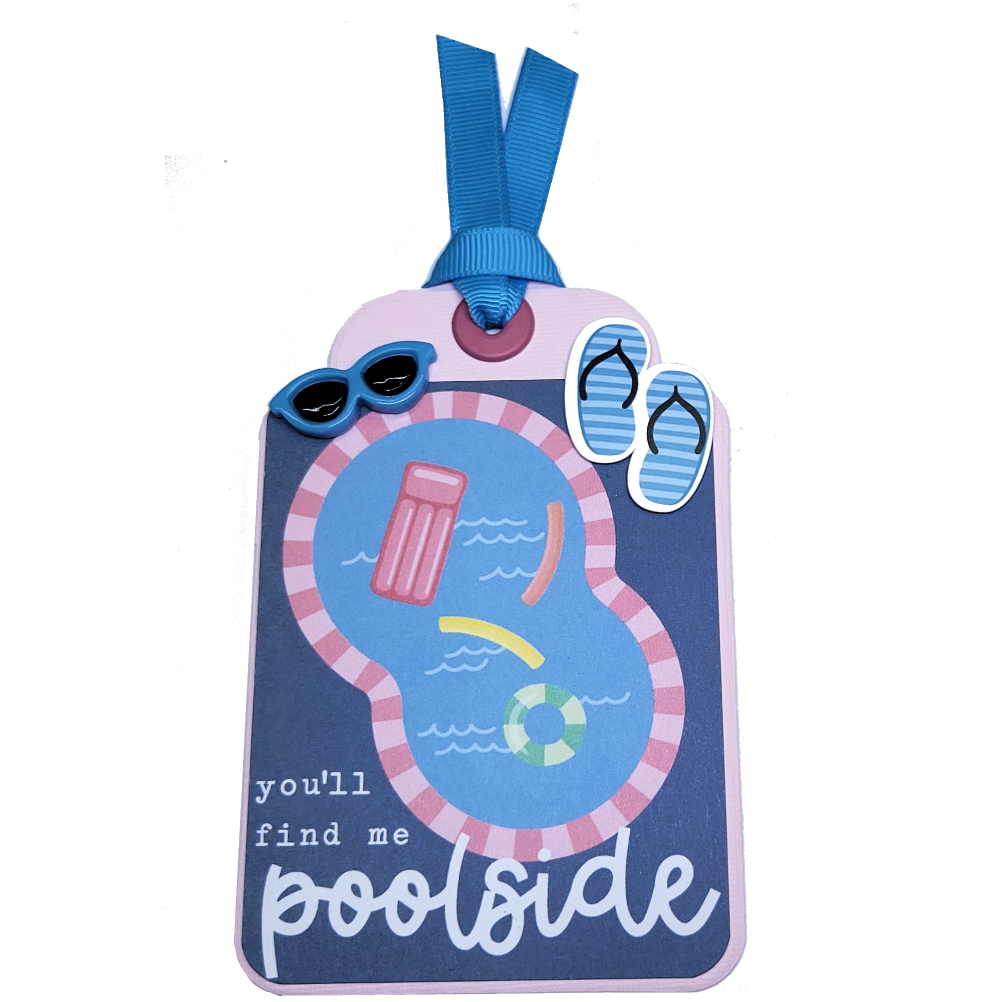 Terrific Tags Collection You'll Find Me Poolside 3x5 Scrapbook Tag Embellishment by SSC Designs