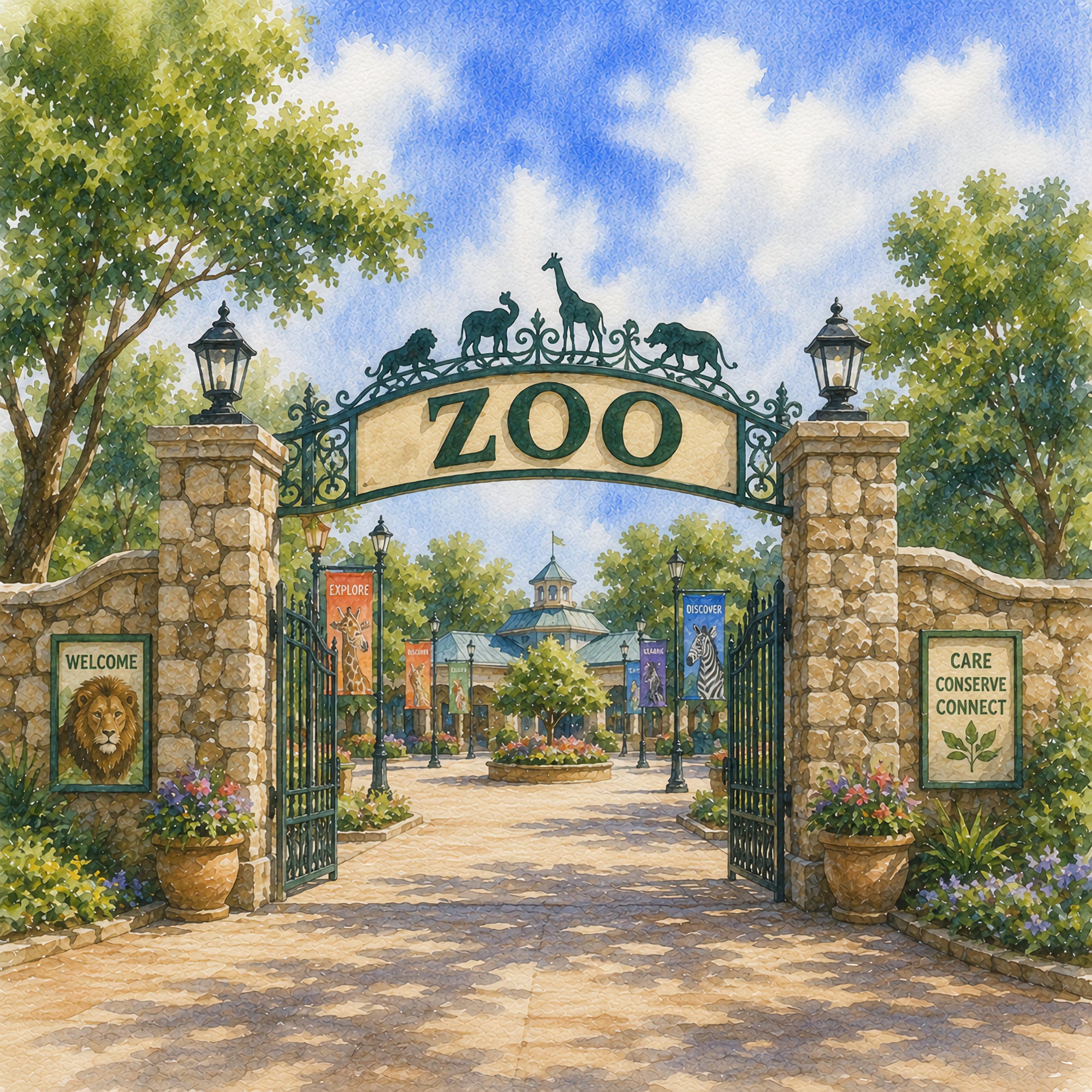 Zoo Adventures Collection Day at the Zoo 12 x 12 Double-Sided Scrapbook Paper by SSC Designs