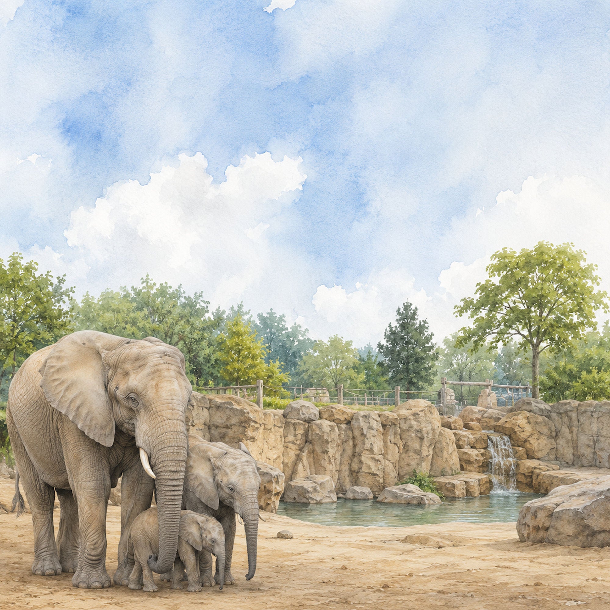 Zoo Adventures Collection Elephant Adventures 12 x 12 Double-Sided Scrapbook Paper by SSC Designs