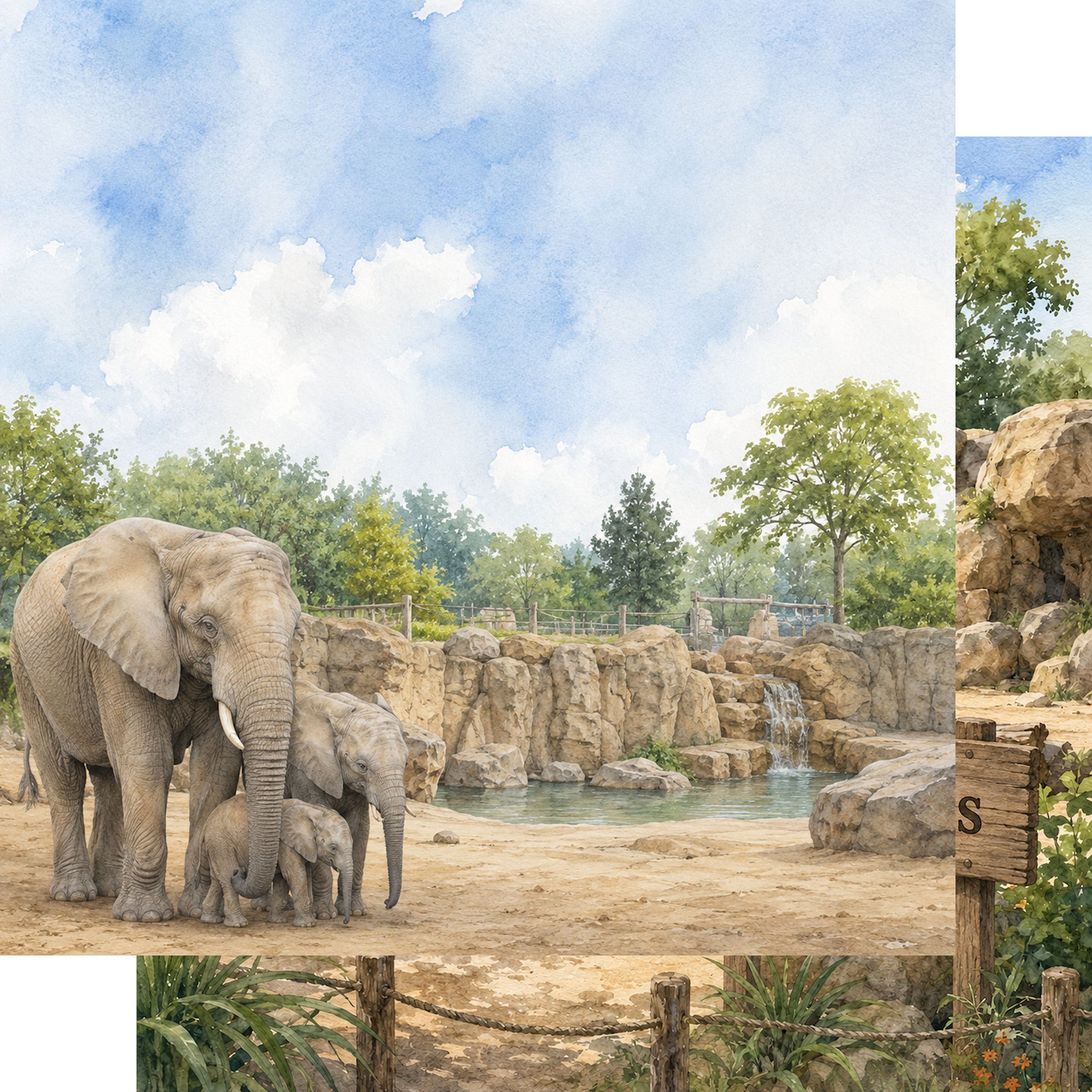 Zoo Adventures 12 x 12 Scrapbook Paper & Embellishment Kit by SSC Designs