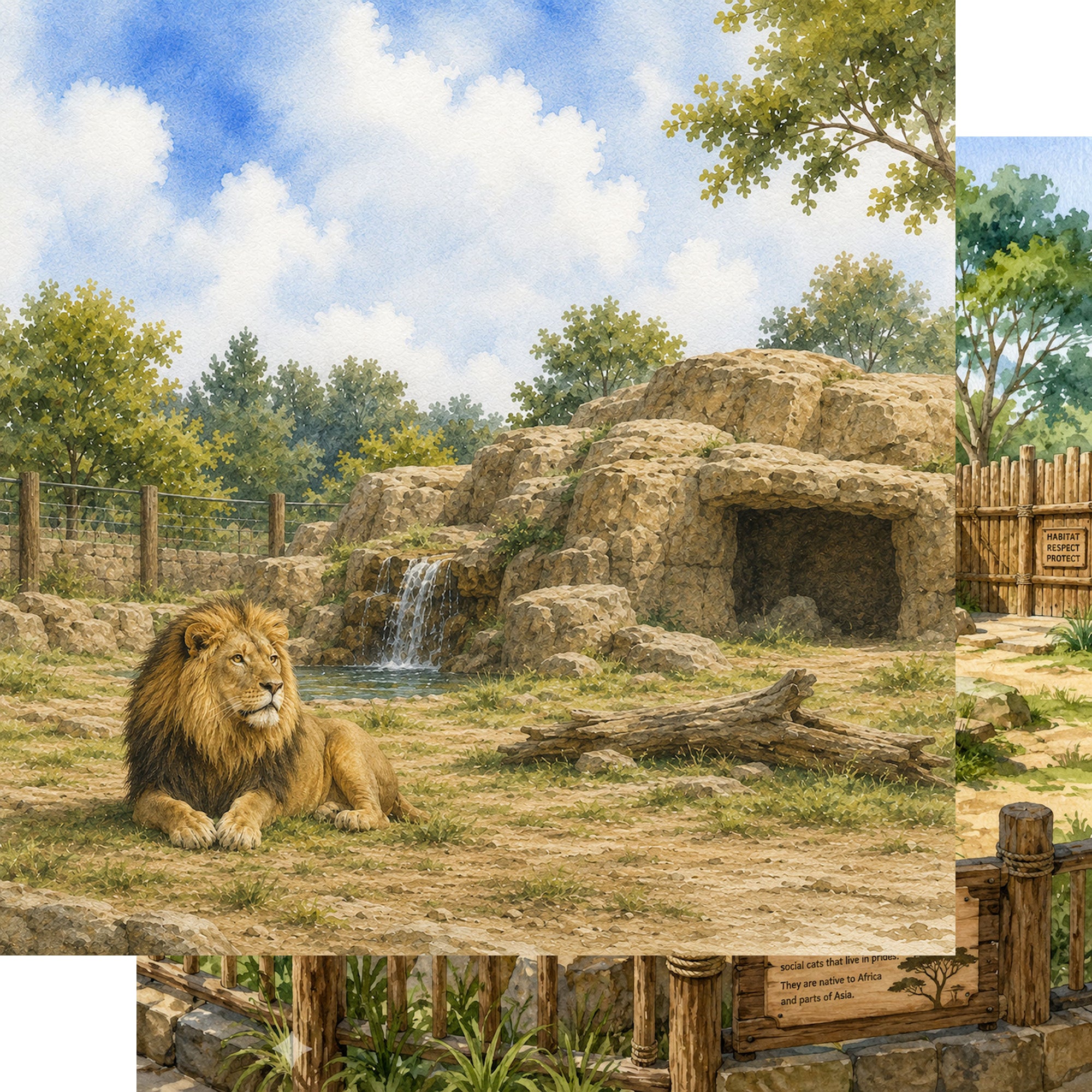 Zoo Adventures Collection Roar and Explore 12 x 12 Double-Sided Scrapbook Paper by SSC Designs