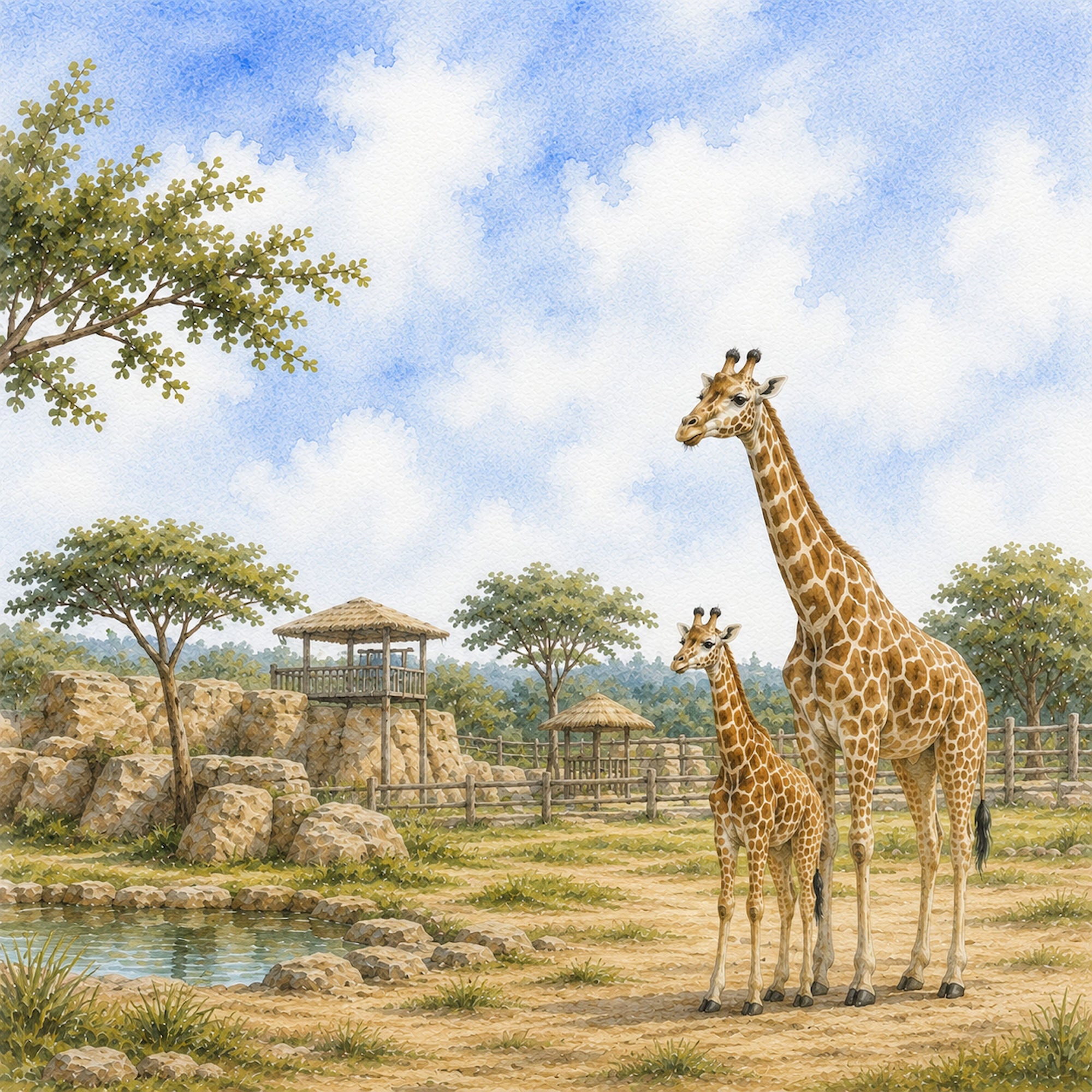 Zoo Adventures Collection Giraffe Encounters 12 x 12 Double-Sided Scrapbook Paper by SSC Designs