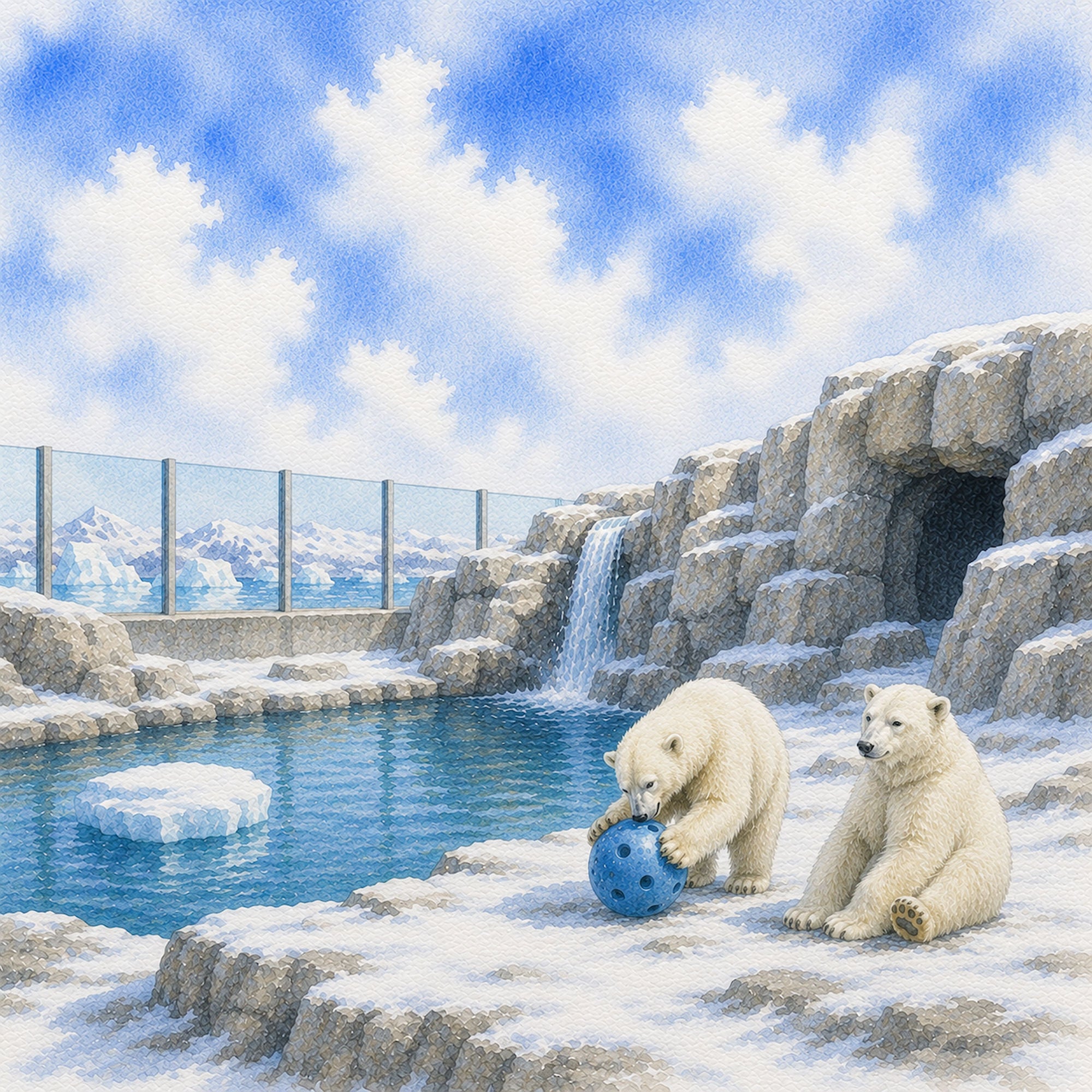 Zoo Adventures Collection Polar Bear Plunge 12 x 12 Double-Sided Scrapbook Paper by SSC Designs