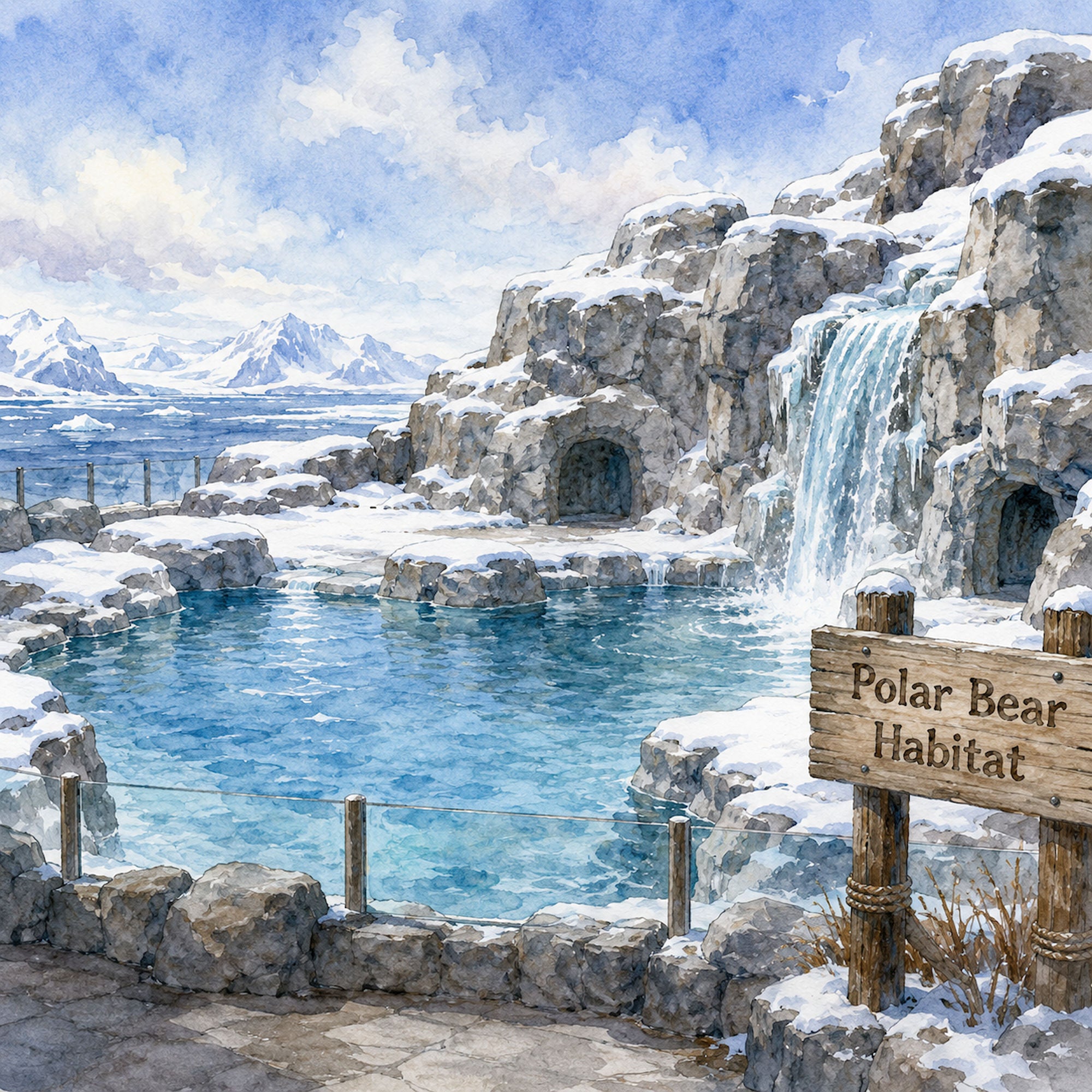 Zoo Adventures Collection Polar Bear Plunge 12 x 12 Double-Sided Scrapbook Paper by SSC Designs