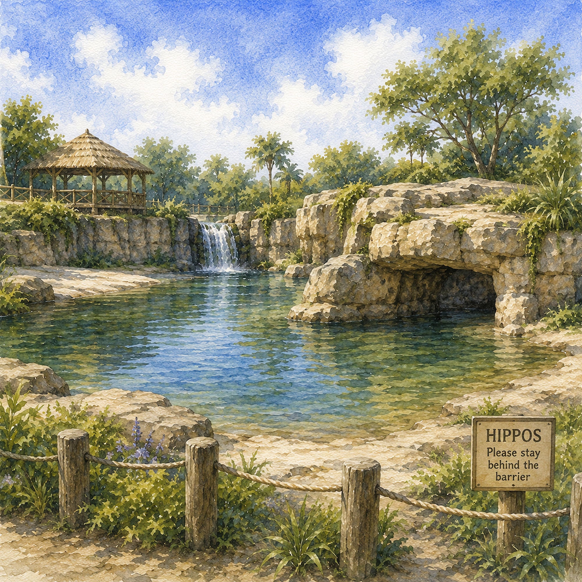 Zoo Adventures Collection Hippo Haven 12 x 12 Double-Sided Scrapbook Paper by SSC Designs