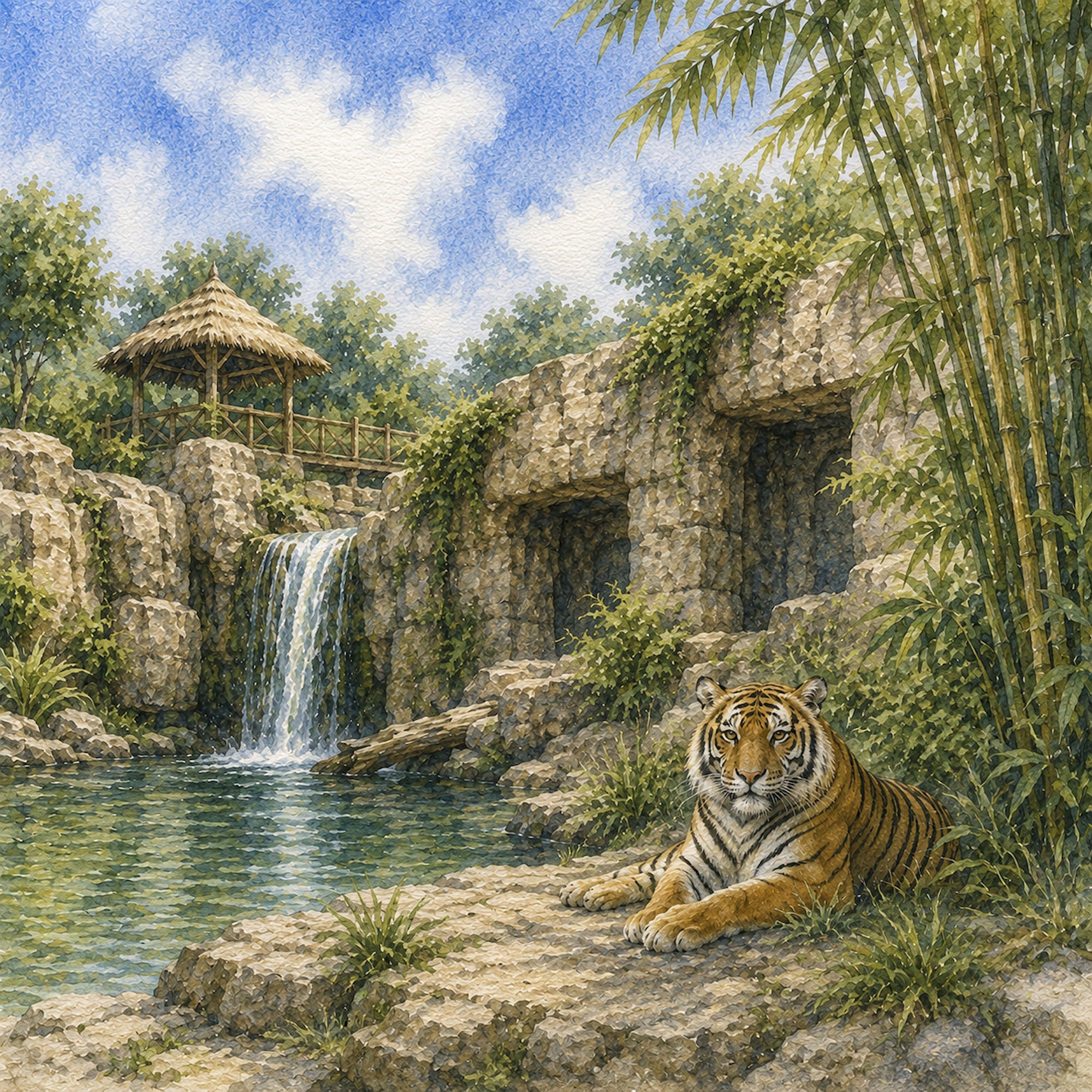 Zoo Adventures Collection Eye of the Tiger 12 x 12 Double-Sided Scrapbook Paper by SSC Designs