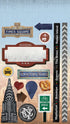 New York Collection Sticky Pix Cardstock 4 x 10 Silver-Foiled Sticker Multi-Pack Scrapbook Embellishments by Paper House Productions
