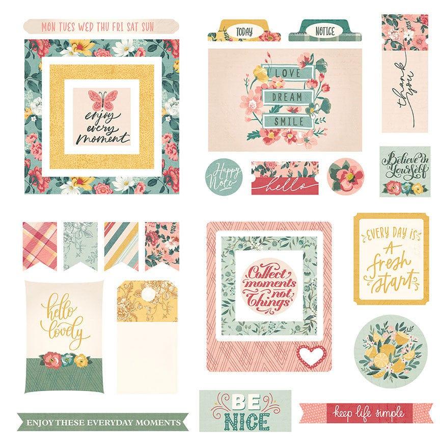 Hello Lovely Collection 12 x 12 Cardstock Scrapbook Sticker Sheet by Photo  Play Paper