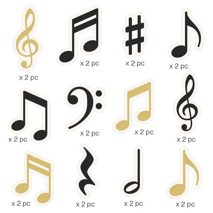 Music Notes Die Cut Sticker Pack by Paper House Productions - 24 stickers - Scrapbook Supply Companies