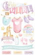Family Collection Baby Girl Watercolor 5x7 Glitter & Foil 3D Scrapbook Embellishment by Paper House Productions