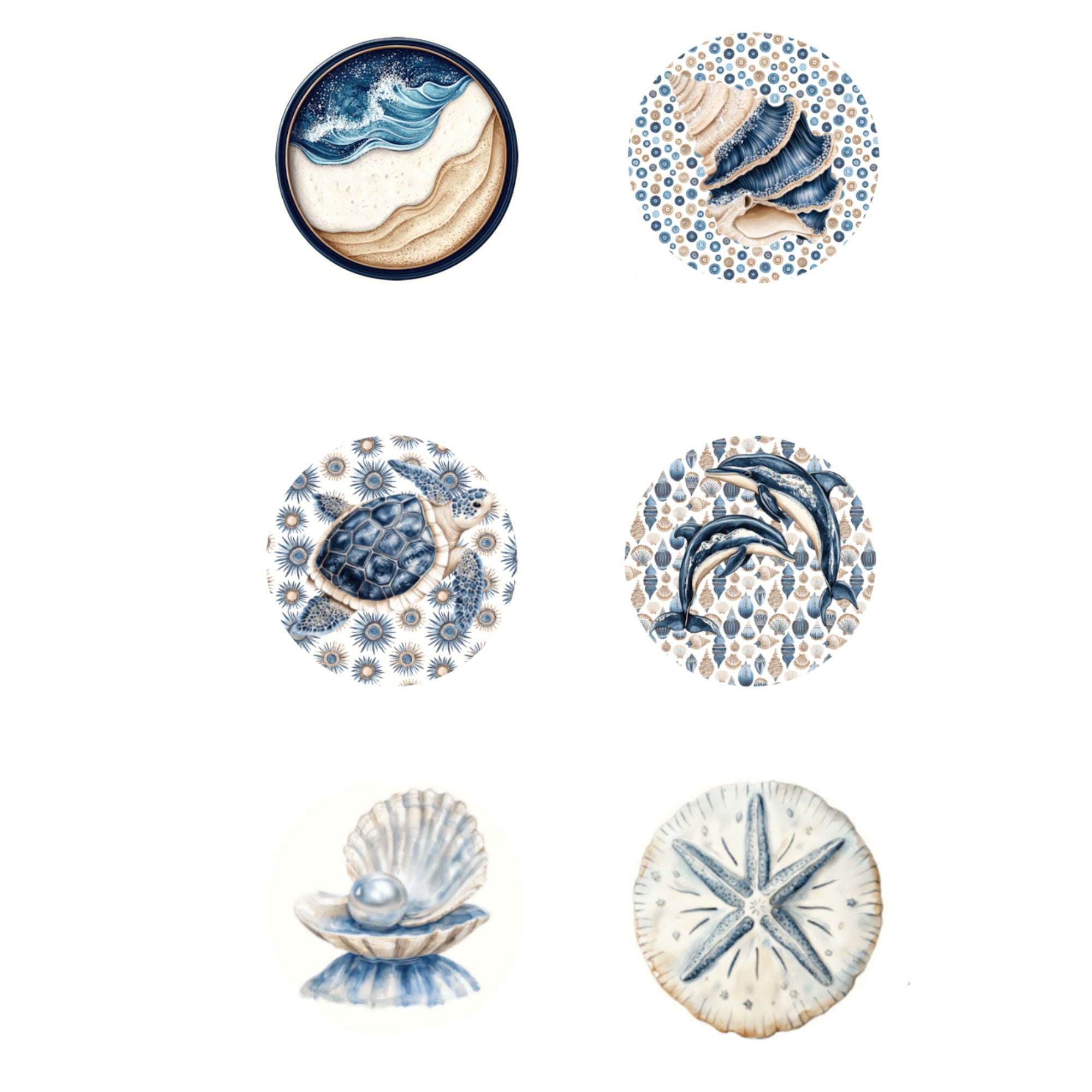 Saltwater Soul Collection Button Bubbles 1" Self-Adhesive Scrapbook Embellishments by MH Flair & More