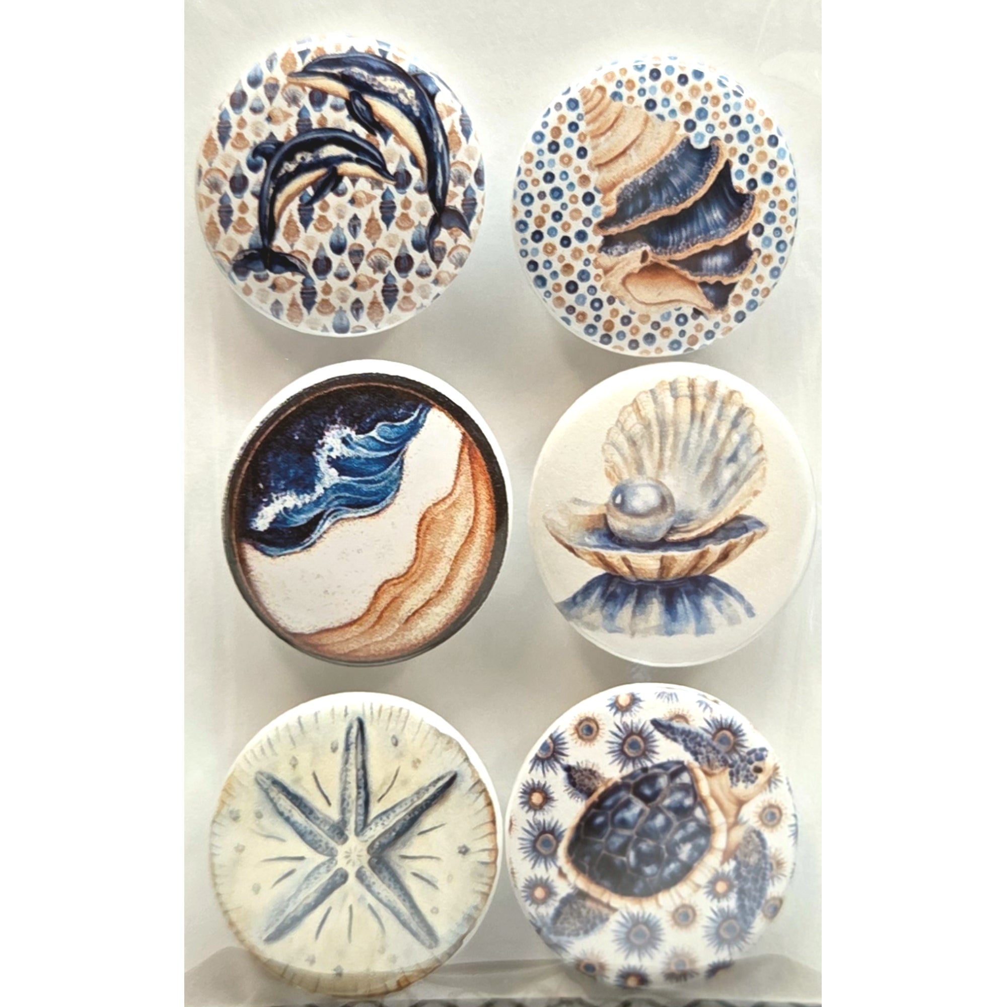 Saltwater Soul Collection Button Bubbles 1" Self-Adhesive Scrapbook Embellishments by MH Flair & More