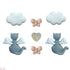 Cat Pawprints in Heaven Buttons by Shelly's Buttons - 7 Pieces