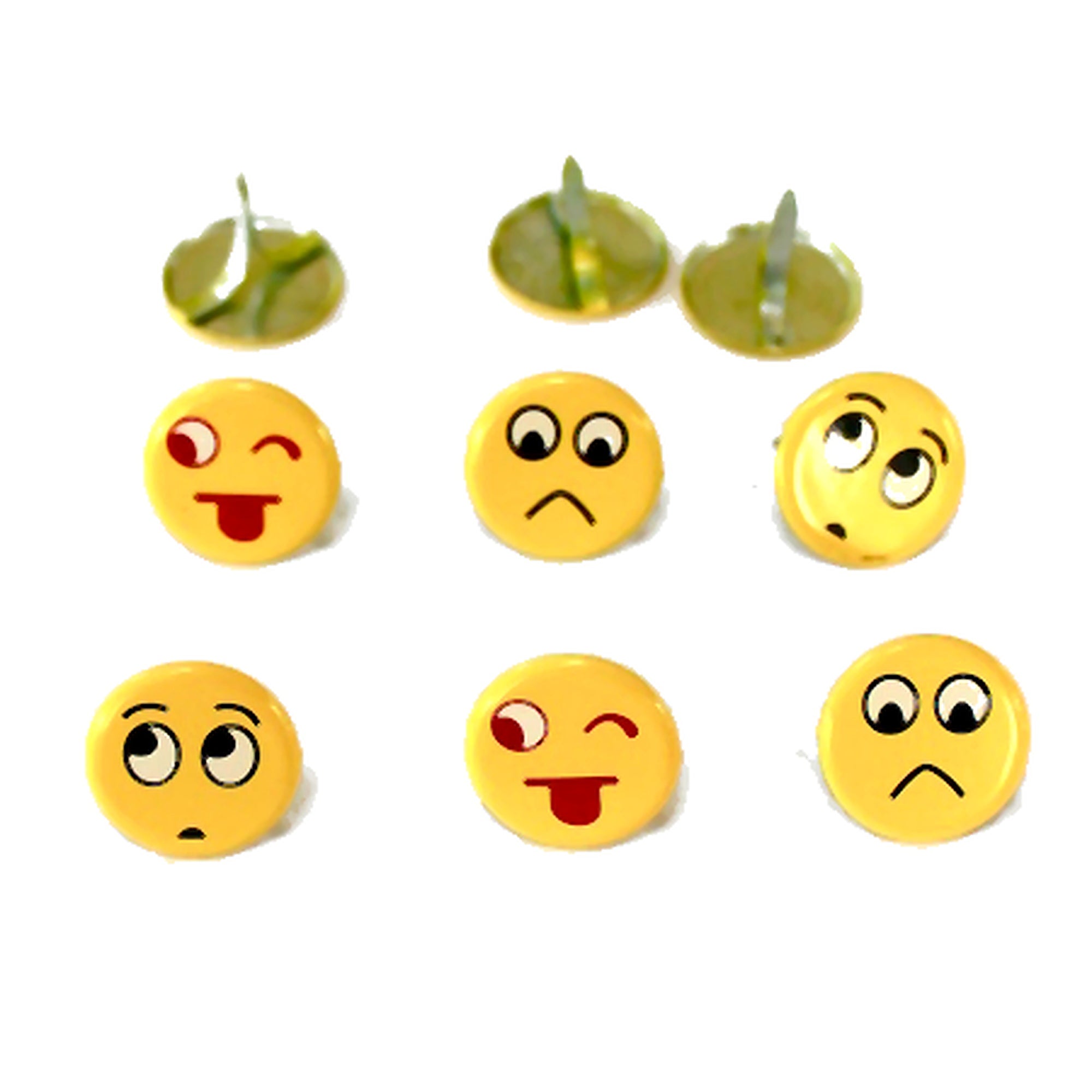 Emoji Smiley Face Emoticon Scrapbook or Cardmaking Brads by Eyelet Outlet - 12 Pieces