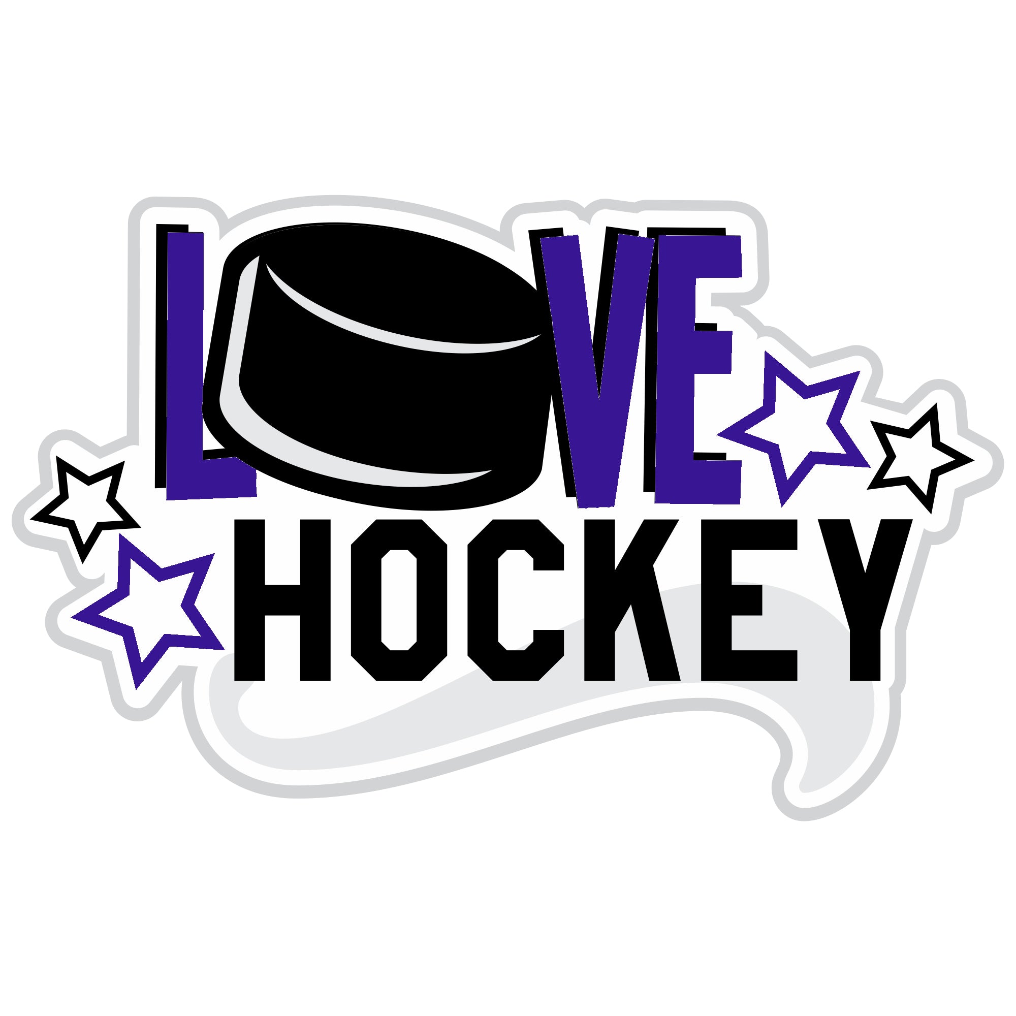 Love Hockey Custom Color Title 6.5 x 4.5 Fully-Assembled Laser Cut Scrapbook Embellishment by SSC Laser Designs
