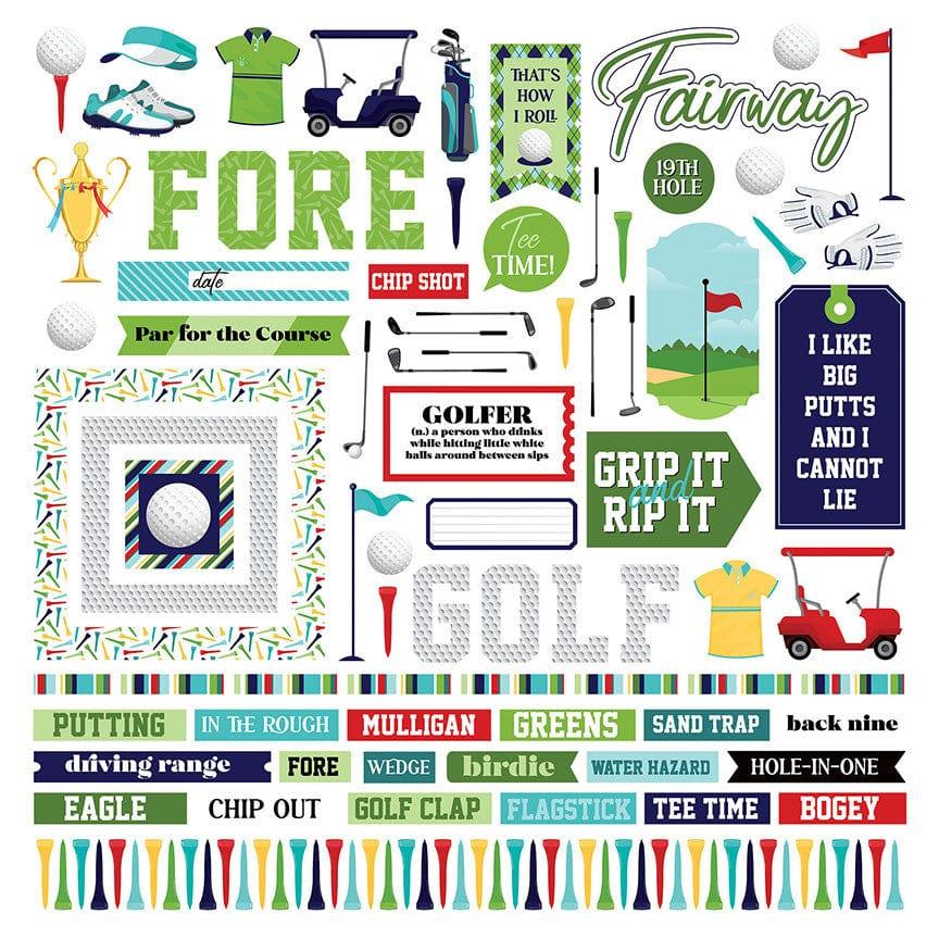 MVP Golf Collection 12 x 12 Scrapbook Sticker Sheet by Photo Play - Scrapbook Supply Companies