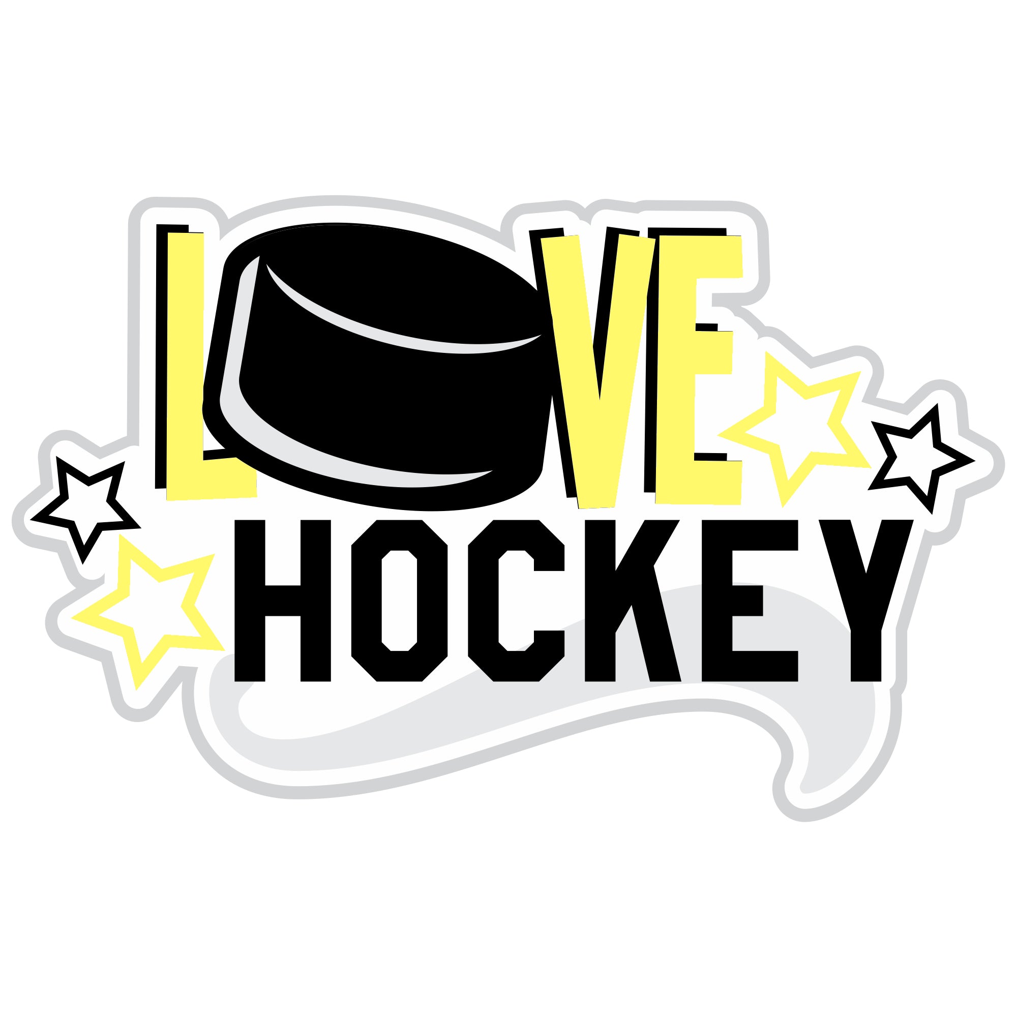 Love Hockey Custom Color Title 6.5 x 4.5 Fully-Assembled Laser Cut Scrapbook Embellishment by SSC Laser Designs