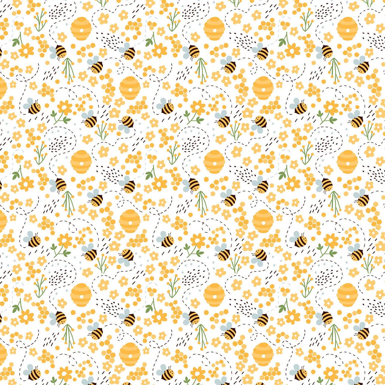 Bee Happy Collection Happy As Can Bee 12 x 12 Double-Sided Scrapbook Paper by Echo Park Paper - Scrapbook Supply Companies