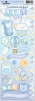 Family Collection Baby Boy 5x12 Watercolor Scrapbook Sticker Sheet by Paper House Productions