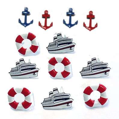 Cruise Collection Cruise Mix Scrapbook Brads by Eyelet Outlet - Pkg. of 12