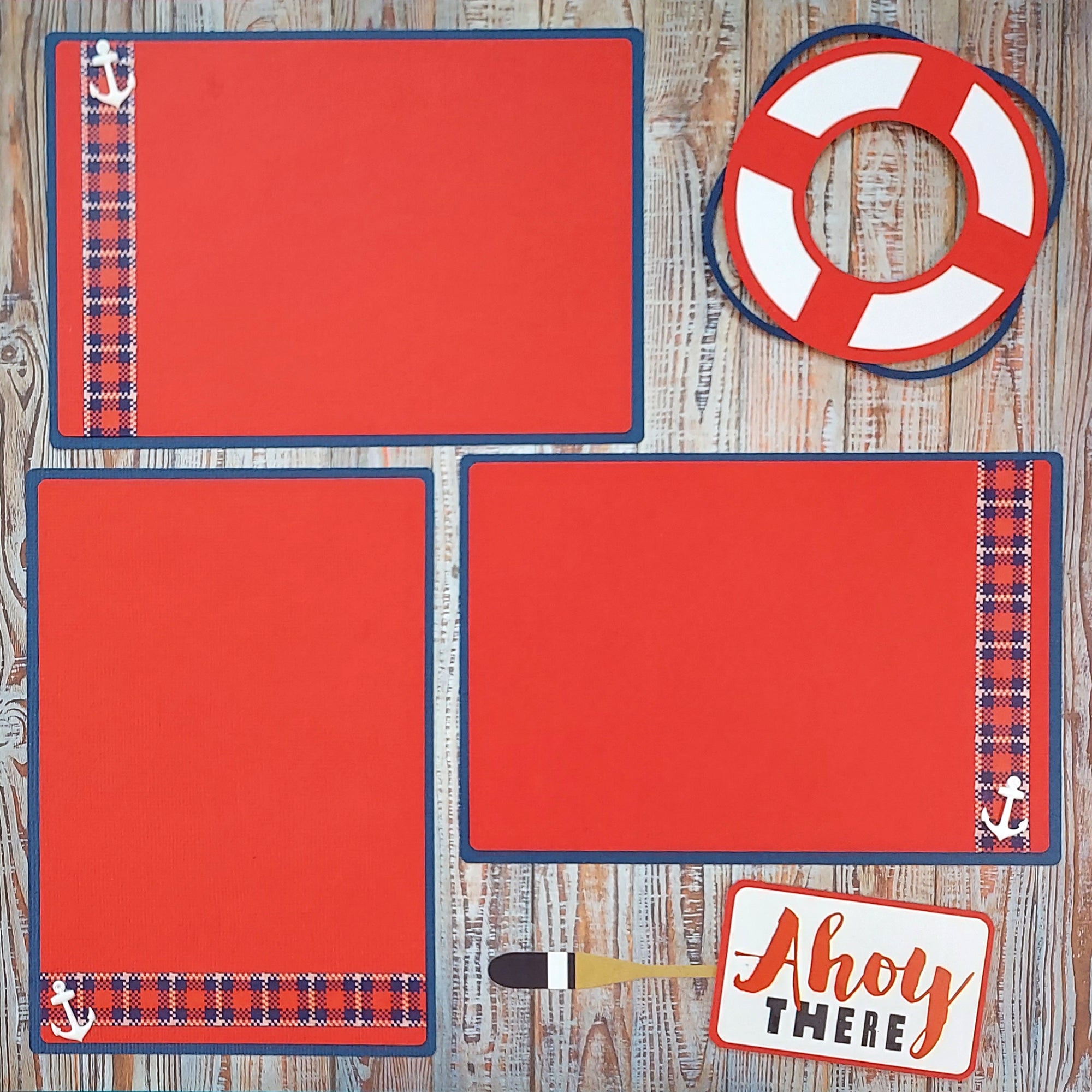Ahoy! Cruisin' (2) - 12 x 12 Pages, Fully-Assembled & Hand-Crafted 3D Scrapbook Premade by SSC Designs