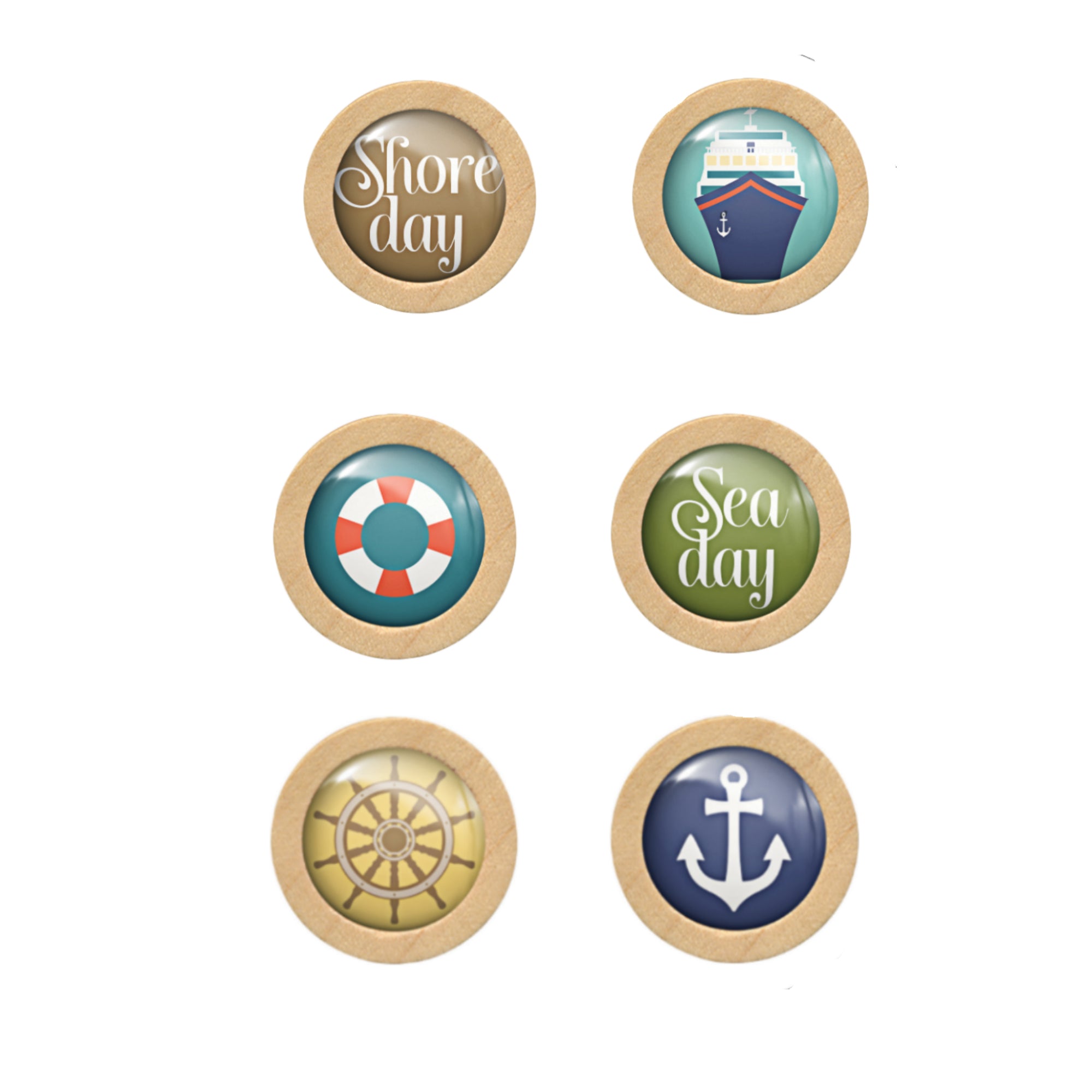 Gone Cruising Collection Button Bubbles 1" Self-Adhesive Scrapbook Embellishments by MH Flair & More