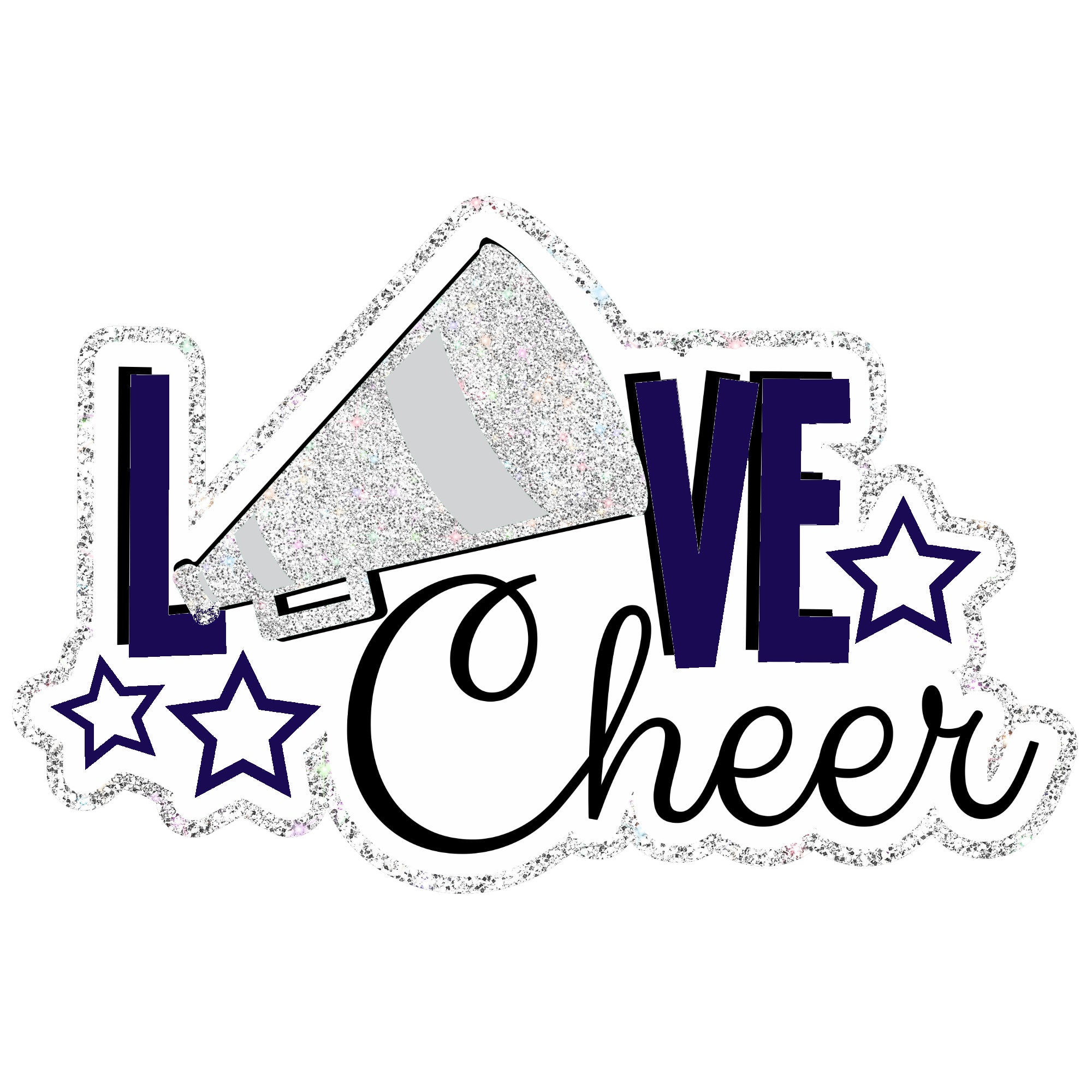 Love Cheer Custom Color Title 6.5 x 4.5 Fully-Assembled Laser Cut Scrapbook Embellishment by SSC Laser Designs