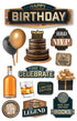 Birthday Collection Masculine Happy Birthday 5x7 Gold Foil 3D Scrapbook Embellishment by Paper House Productions