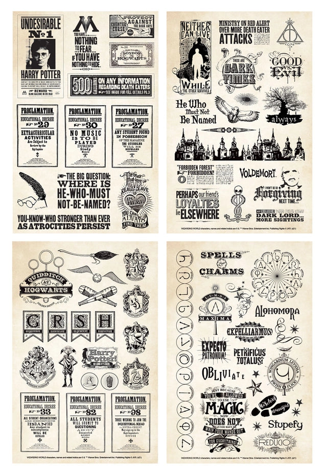 Wizarding World Collection Harry Potter 5 x 7  Sticker Sheets by Paper House Productions - 4 Sheets
