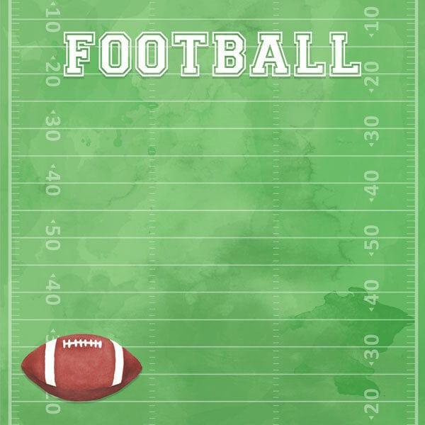 Watercolor Sports Collection Football 12 x 12 Double-Sided Scrapbook Paper by Scrapbook Customs - Scrapbook Supply Companies