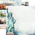 Watercolor New York Collection Lady Liberty & Tags 12 x 12 Double-Sided Scrapbook Paper by Paper House Productions