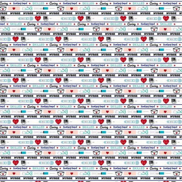 Occupation Collection Nurse RN LPN Images 12 x 12 Double Sided Scrapbook Paper by Scrapbook Customs - Scrapbook Supply Companies