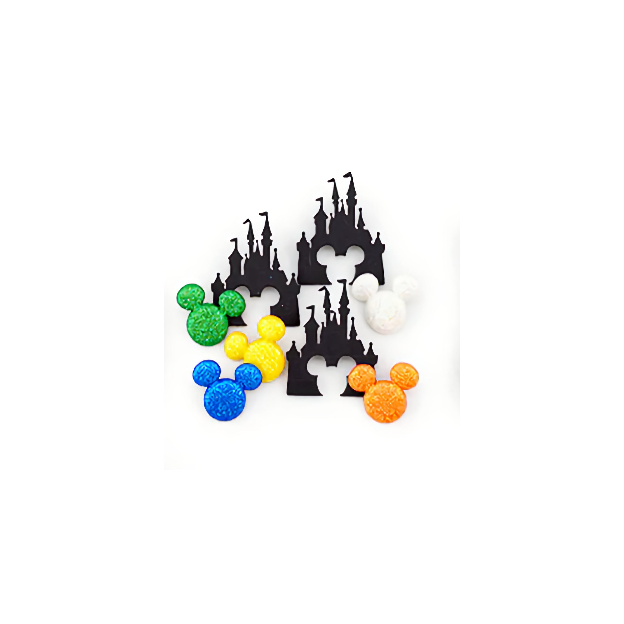 Disney Dress It Up Collection Castle & Glitter Heads Buttons Scrapbook Buttons by Jesse James Buttons