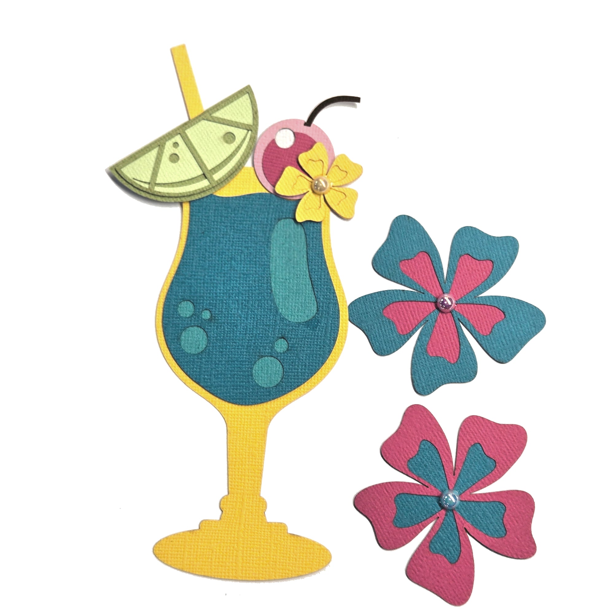 Tropical Drink   4x6  Fully-Assembled Laser Cut Scrapbook Embellishment by SSC Laser Designs