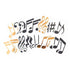 Music Notes Die Cut Sticker Pack by Paper House Productions - 24 stickers - Scrapbook Supply Companies