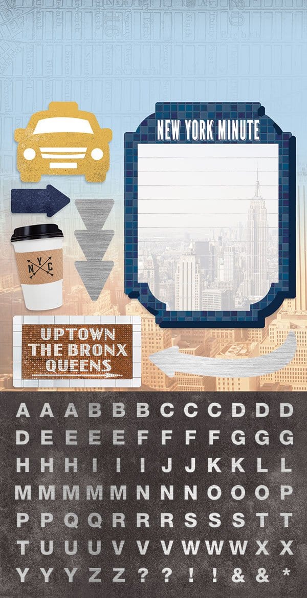 New York Collection Sticky Pix Cardstock 4 x 10 Silver-Foiled Sticker Multi-Pack Scrapbook Embellishments by Paper House Productions