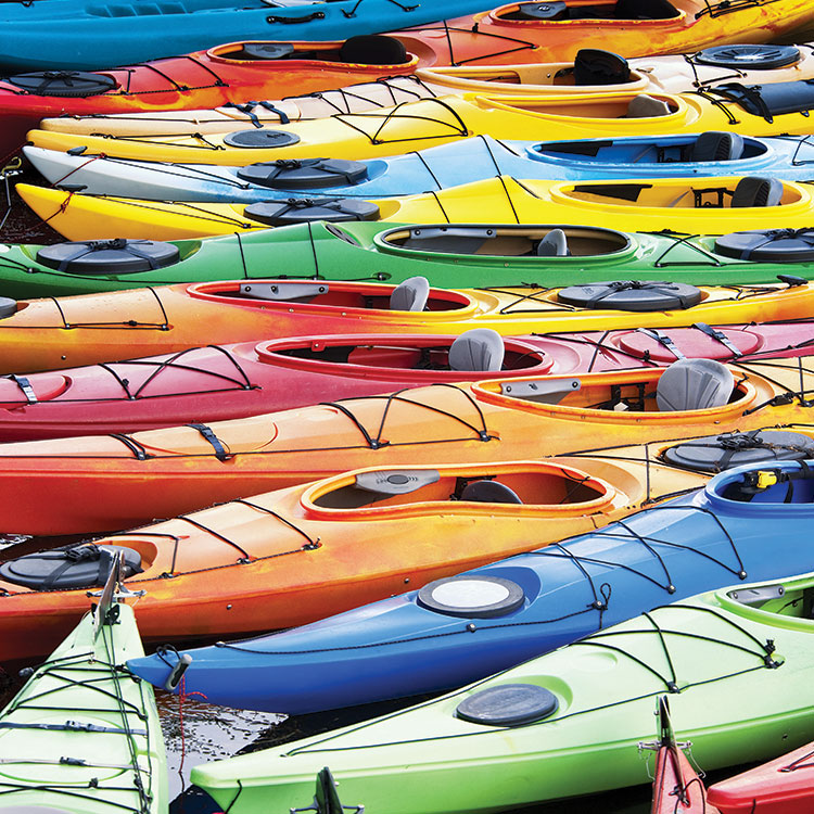Lake Life Collection Kayaks 12x12 Double-Sided Scrapbook Paper by Paper House Productions