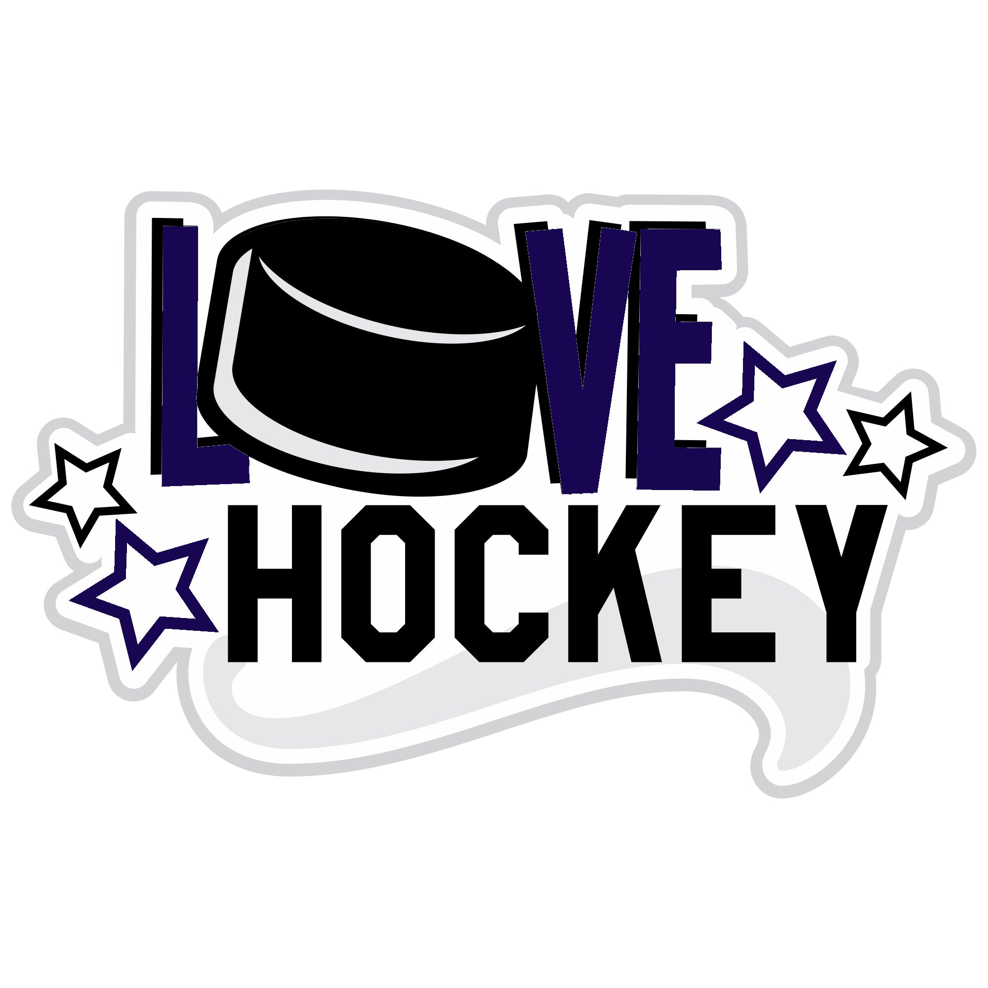 Love Hockey Custom Color Title 6.5 x 4.5 Fully-Assembled Laser Cut Scrapbook Embellishment by SSC Laser Designs
