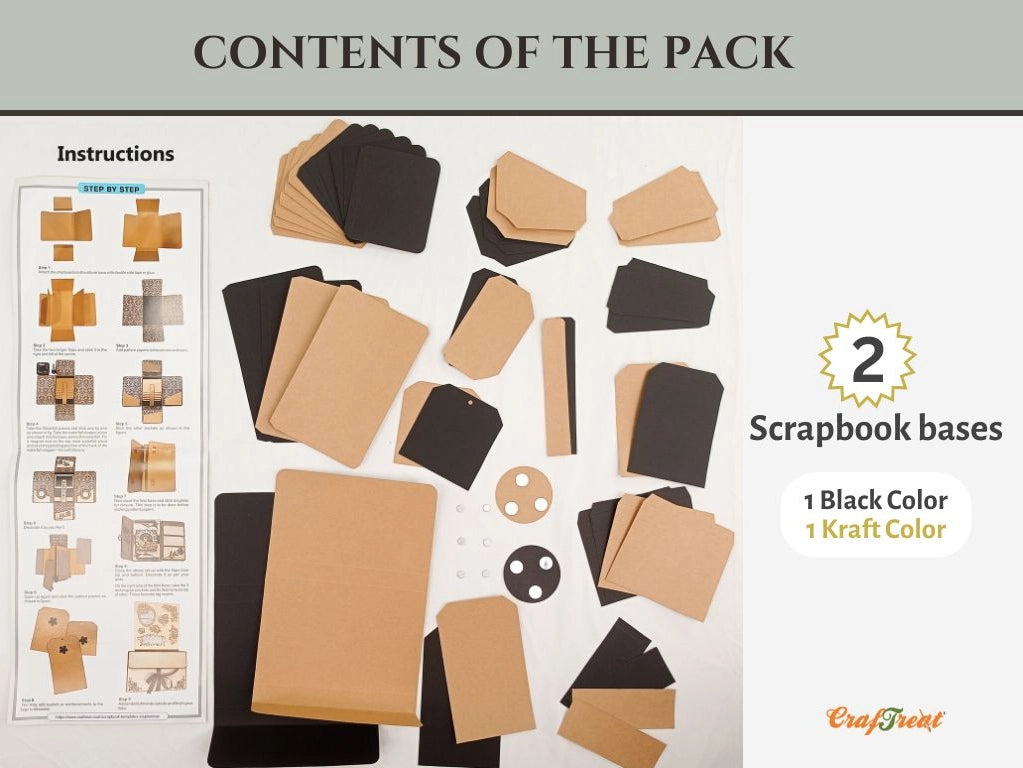 Easy Albums Collection Tri-Fold Folio Wallet Scrapbook Kit by CrafTreat - Set of 2 Albums