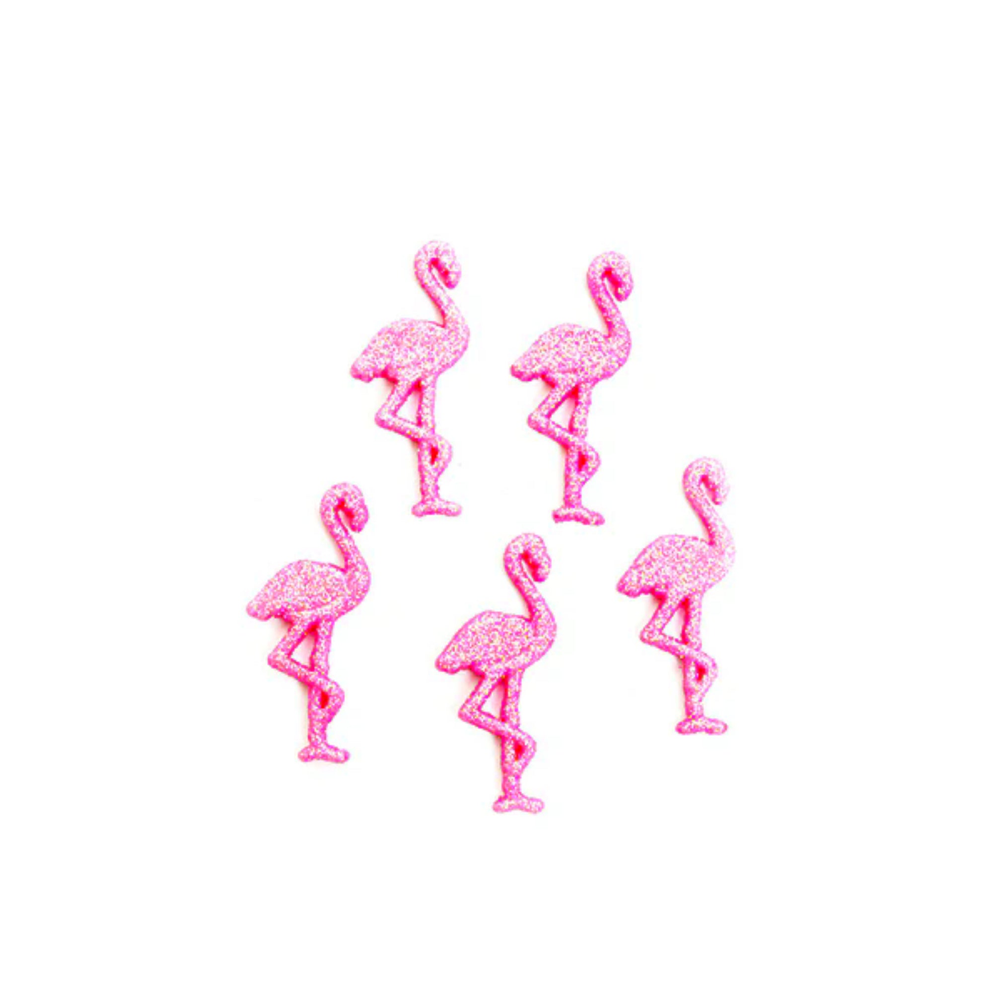 Dress It Up Collection Glitter Flamingos Scrapbook Buttons by Jesse James Buttons
