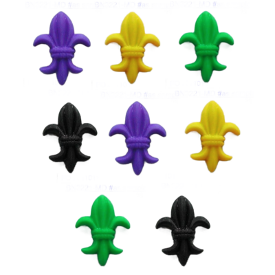 Mardi Gras Collection Mini Fleur De Lis Buttons by Shelly's Buttons - 8 Pieces