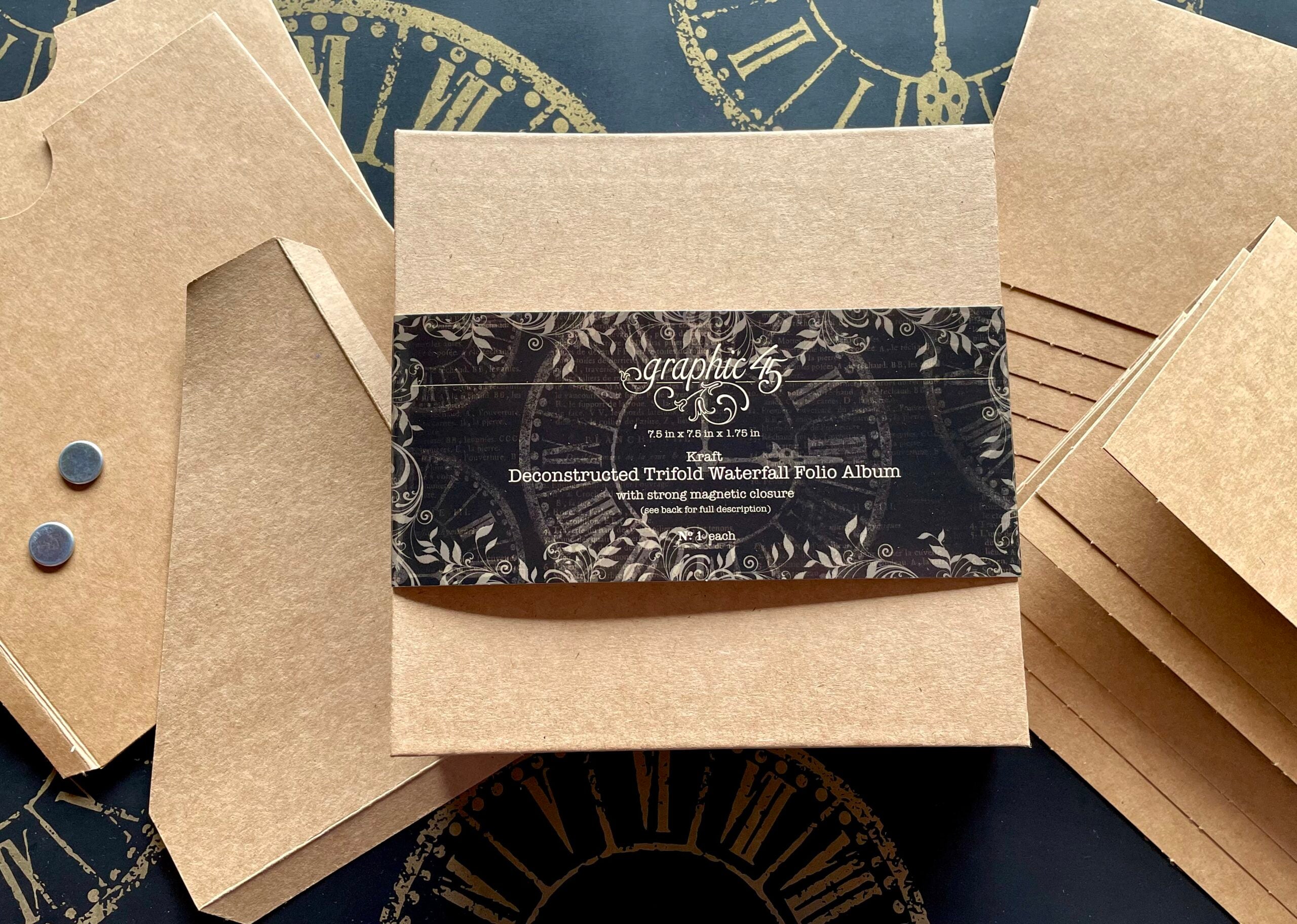 Staples Collection Kraft Deconstructed Trifold 7.5 x 7.5 Waterfall Folio Album by Graphic 45 (Copy)