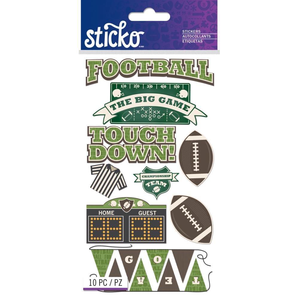 Football Words and Icons Scrapbook 4 x 7 Stickers by EK Success - Scrapbook Supply Companies