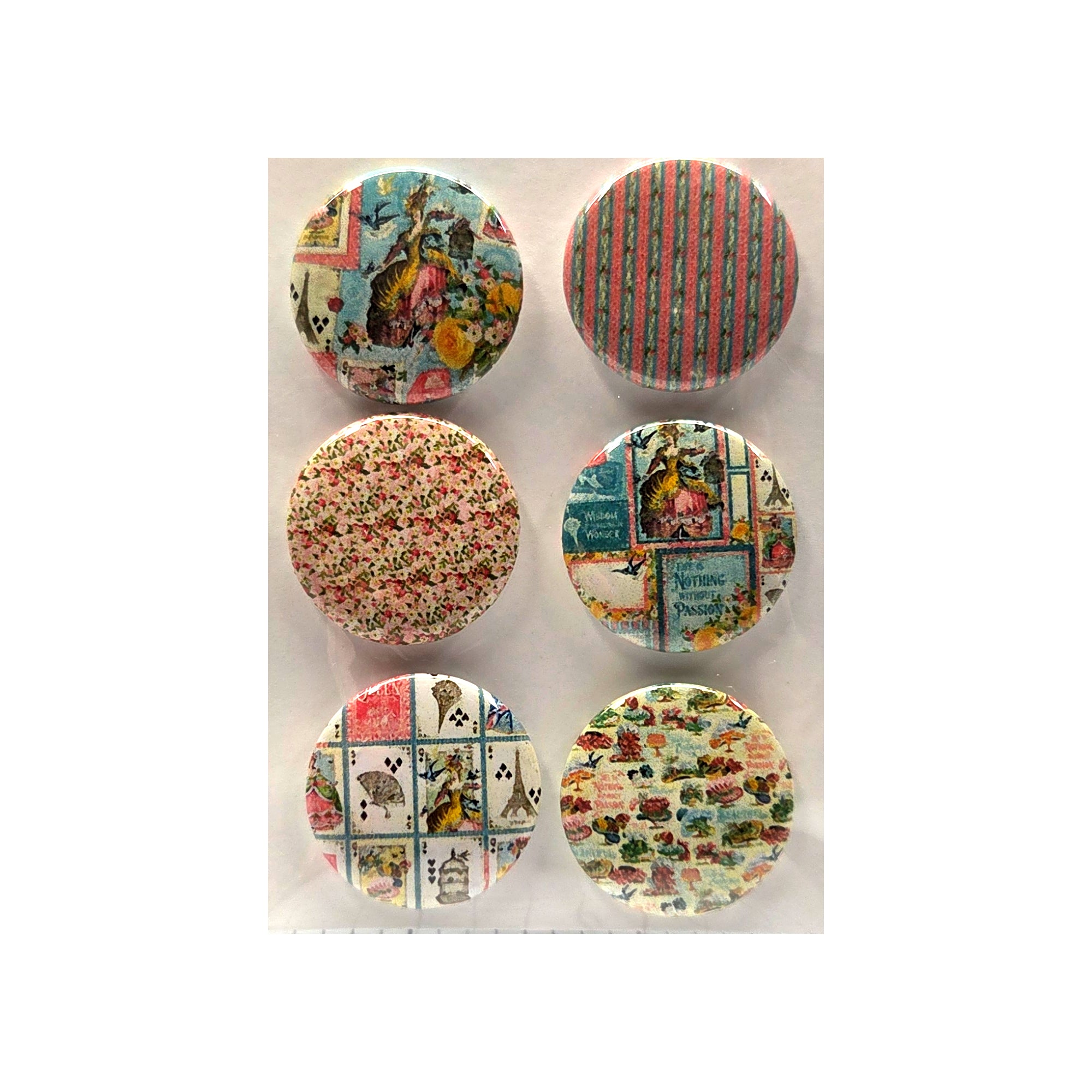 Button Bubbles Collection  Ephemera Queen 1" Decorative, Self-Adhesive Scrapbook Button Embellishments by Marla - 6 Pieces
