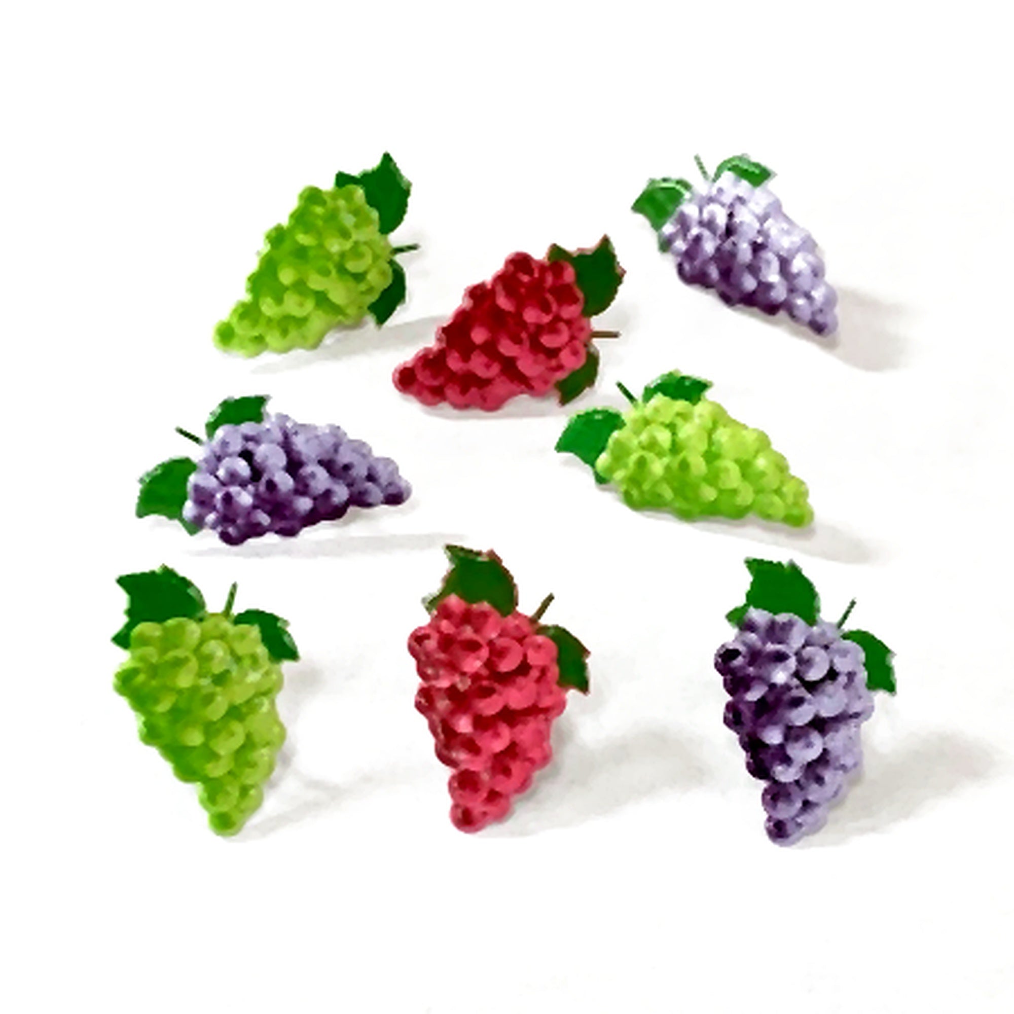 Red and Green Wine Grapes Scrapbook or Cardmaking Brads by Eyelet Outlet - Pkg. of 12